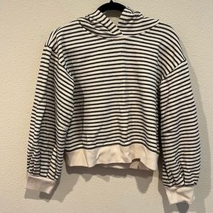 striped thick hoodie